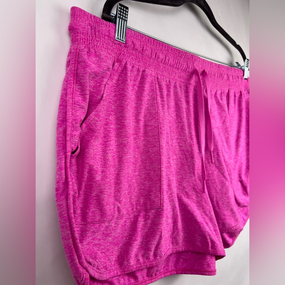 Athletic Works Pink Drawstring Lounge Shorts XXL 20 Stretchy Pockets Soft - Picture 3 of 9
